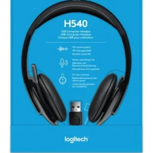 Logitech H540 USB Headset – Premium Stereo Headphones with Noise-Reducing Mic for PC & Calls