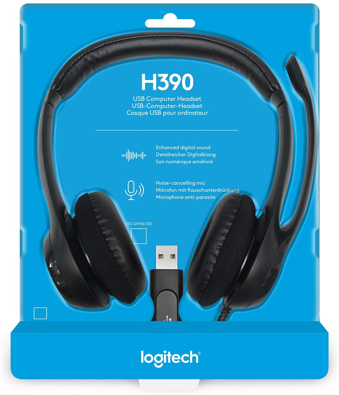 Logitech H390 USB Headset – Noise-Reducing Stereo Headphones with Mic for PC & Online Meetings