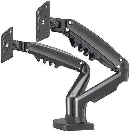 F160 Dual Gas Spring Monitor Arm for 17"–27" Monitors