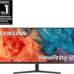Samsung 34" ViewFinity S5 Ultrawide WQHD Monitor (LS34C500GAMXUE) – S50D Series (Black)
