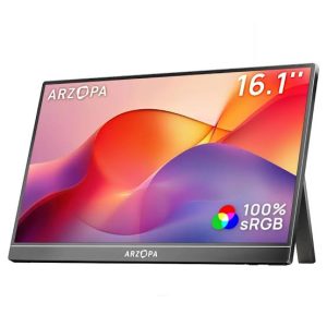 ARZOPA S1 Table 15.6-Inch Portable IPS Full HD Monitor – 60Hz with Built-in Speakers
