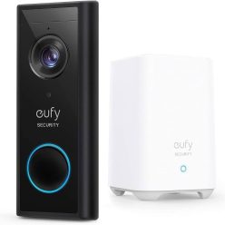 EUFY Video Doorbell 2K Battery-Powered – Wireless Smart Video Doorbell with 2K HD Resolution, Two-Way Audio, Motion Detection & Black + White Design