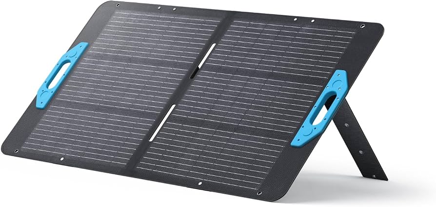 ANKER PowerSolar 3-Port 100W Foldable Solar Panel – High-Efficiency Portable Solar Charger with USB-C, USB-A, XT60 Output & UN Blue Finish