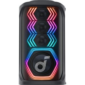 SOUNDCORE Rave 3S Black – 200W AI Karaoke Party Speaker with Powerful Bass, Dynamic LED Lights, Dual Wireless Microphones & Bluetooth 5.3