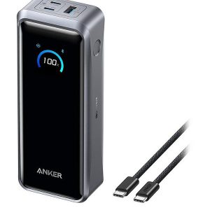 ANKER Prime 26,250mAh Power Bank 300W – High-Capacity Fast-Charging Portable Power Bank with 140W USB-C Output, Smart Display & App Control – Black