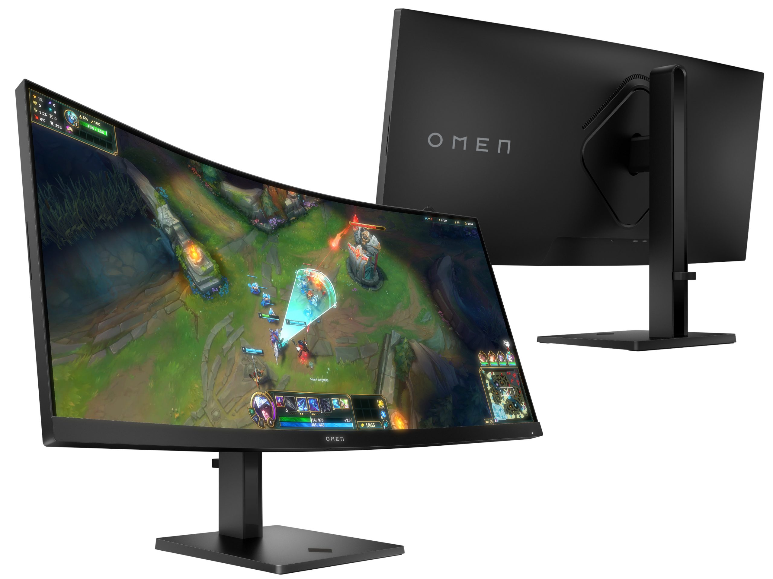 HP OMEN 34c 34-inch WQHD Curved Gaming Monitor – 3440×1440, 165Hz, 1ms, Built-in Speakers