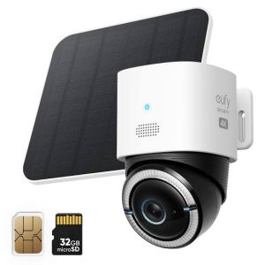 EUFY 4G LTE Cam S330 White – Smart 4G LTE Outdoor Security Camera for Remote Surveillance & Reliable Property Monitoring