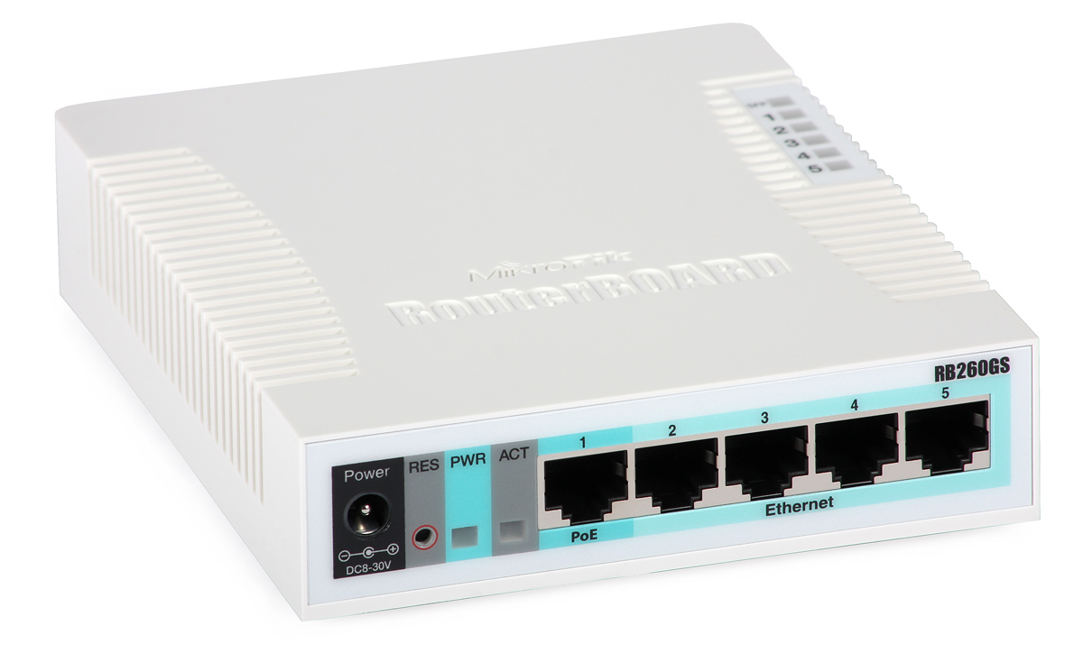 MikroTik RB260GS 5-Port Gigabit Ethernet Smart Switch